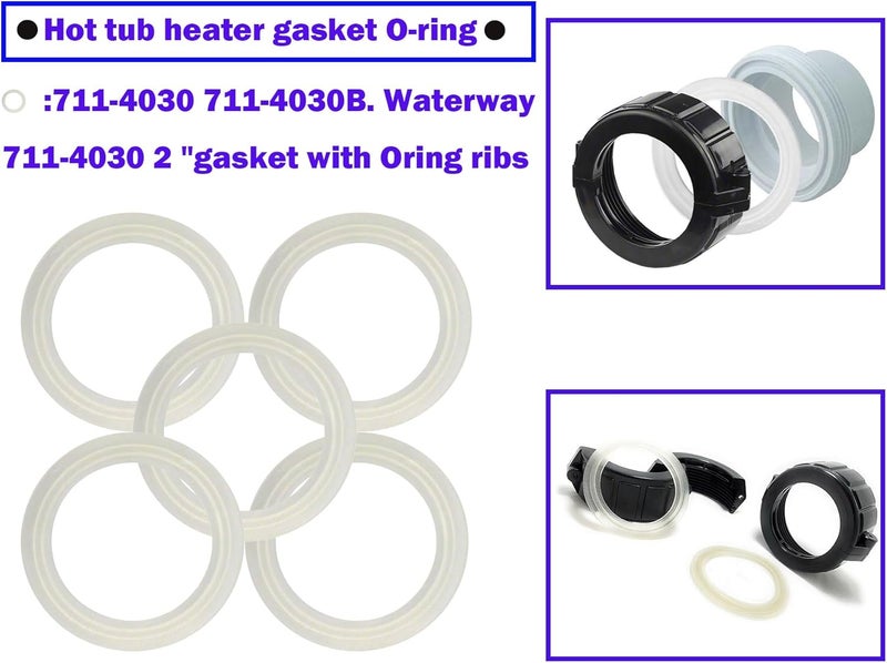 Jzenol جوانات استبدال سخان حوض الاستحمام الساخن 2" بالوا أو غيكو O-Ring 711-4030B (5 عبوات) - Image 2